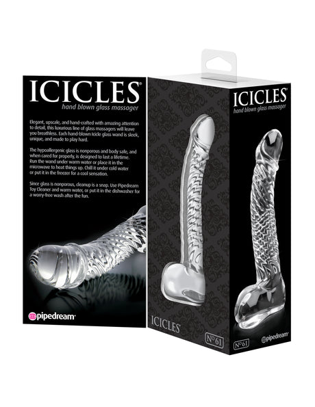 Icicles number 61 glass g-spot massager dildo