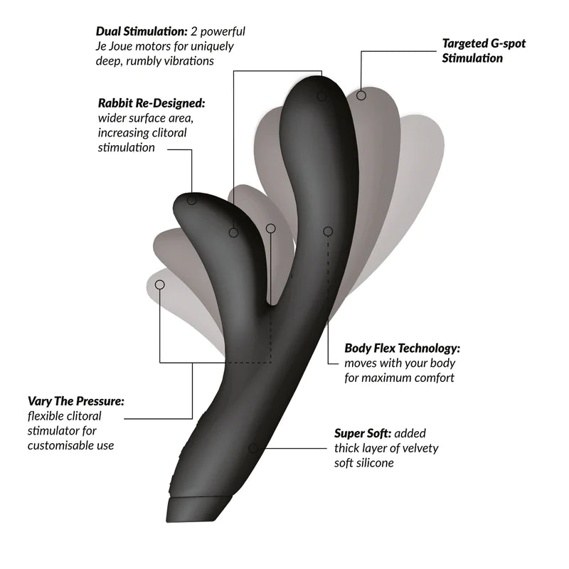 Je Joue Hera Flex Rabbit Rechargeable Vibrator - Black