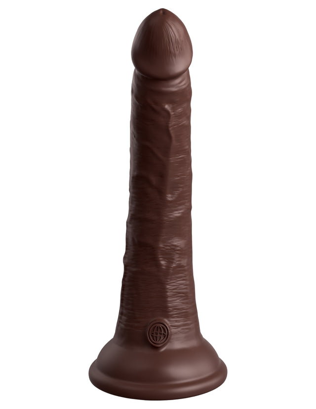 King Cock Elite Silicone Dual-Density Cock Dildo 7 in. Brown