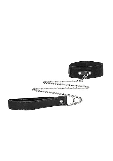 Ouch! Velcro Collar With Leash And Wrist Cuffs - Black