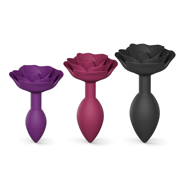 Love to Love Open Roses Silicone Anal Plug Purple Rain Small