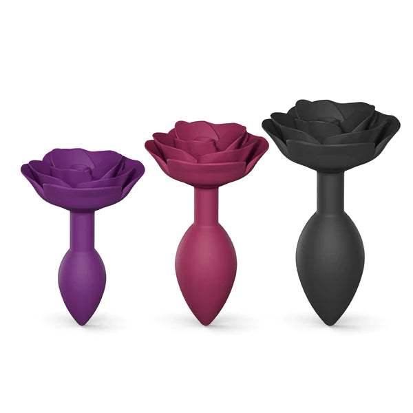 Love to Love Open Roses Silicone Anal Plug Black Onyx Large