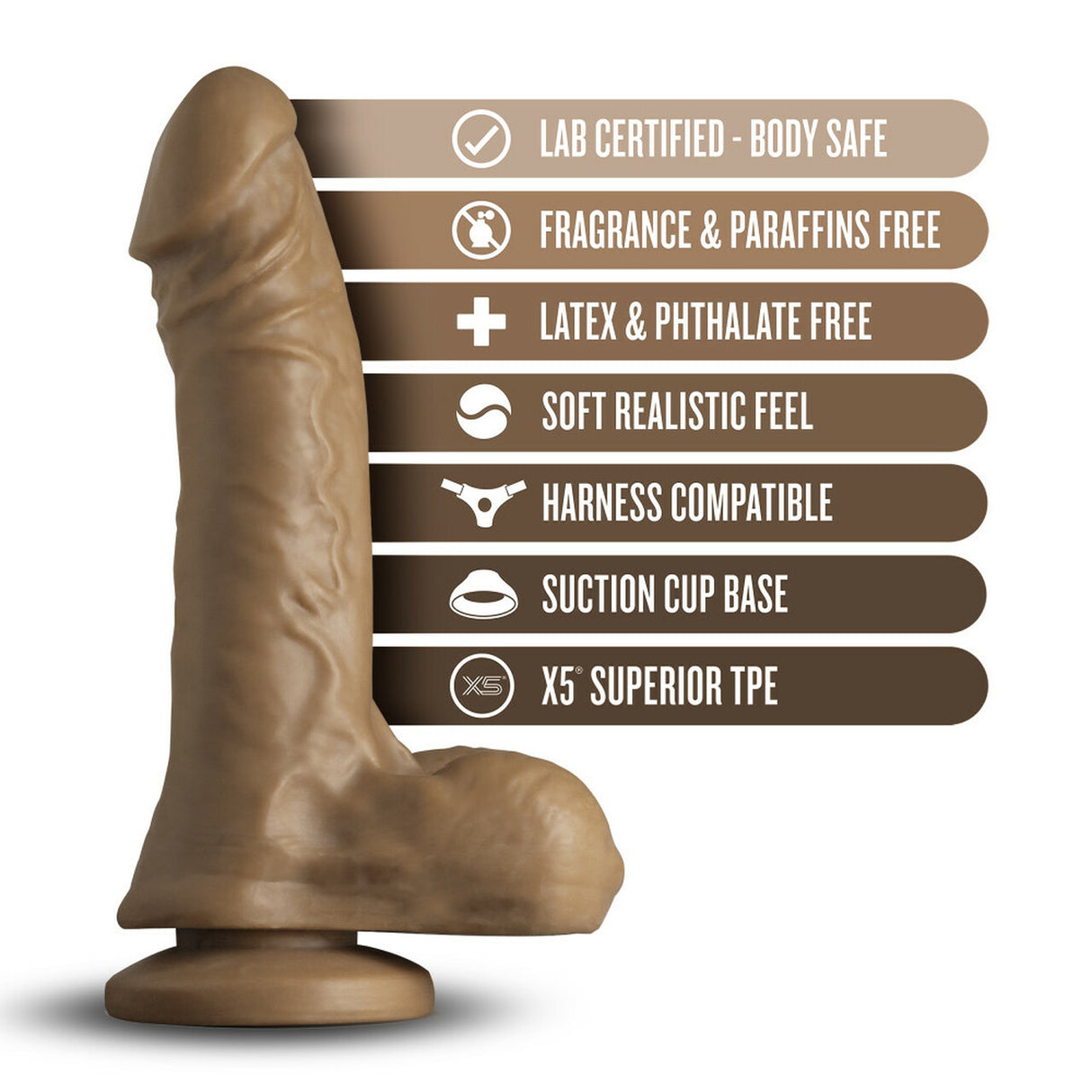 Blush Loverboy The Secret Agent 8.25 in. Mocha Dildo