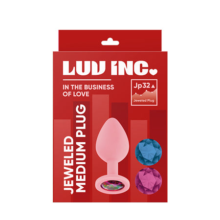 Luv Inc JP32 Jeweled Medium Plug With 3 Stones Light Pink