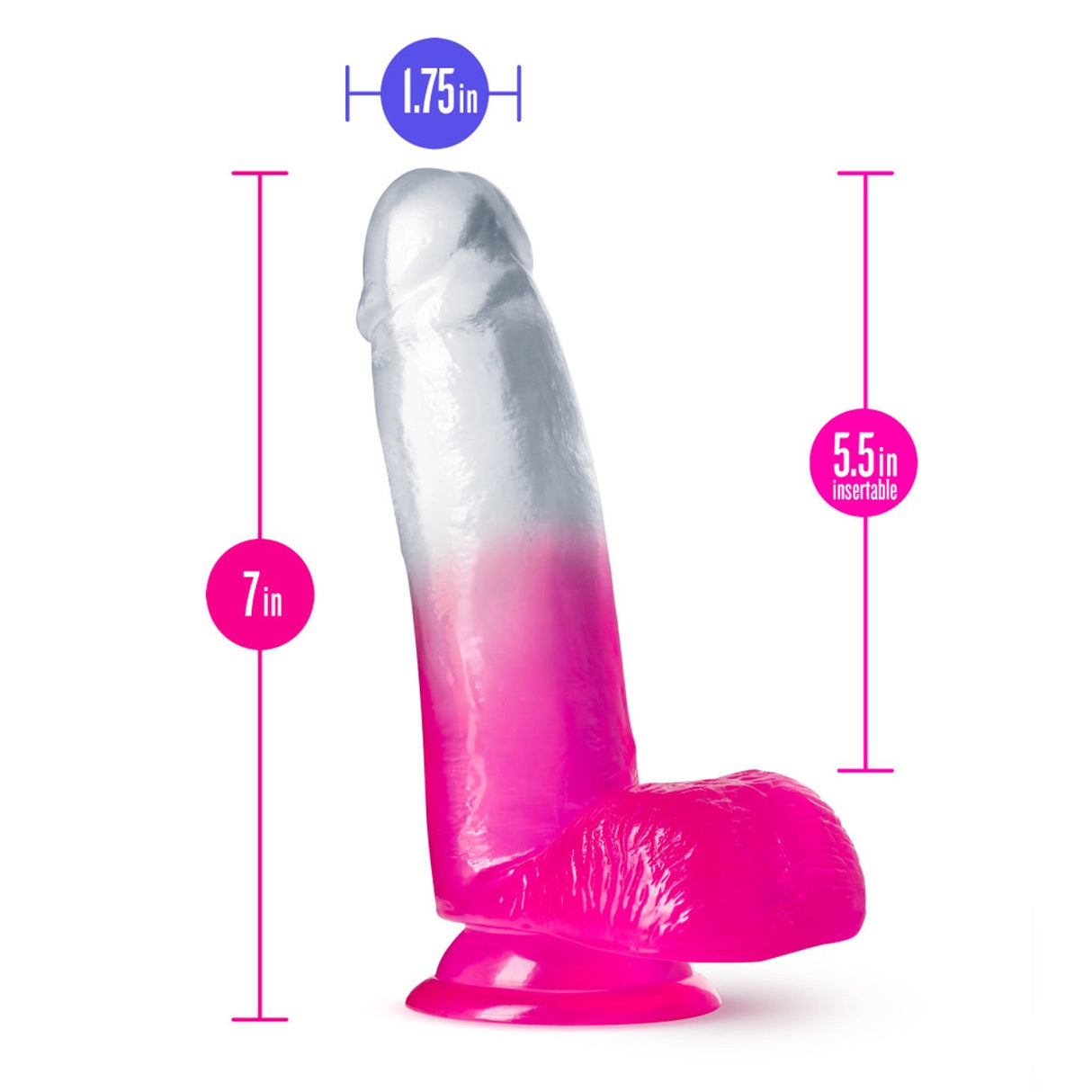 B Yours Magnolia Dildo 7 inch Fuchsia