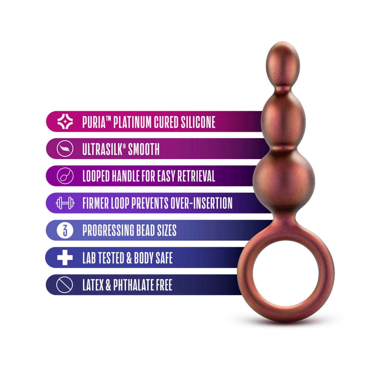 Anal Adventures Matrix Beaded Loop Plug - Copper