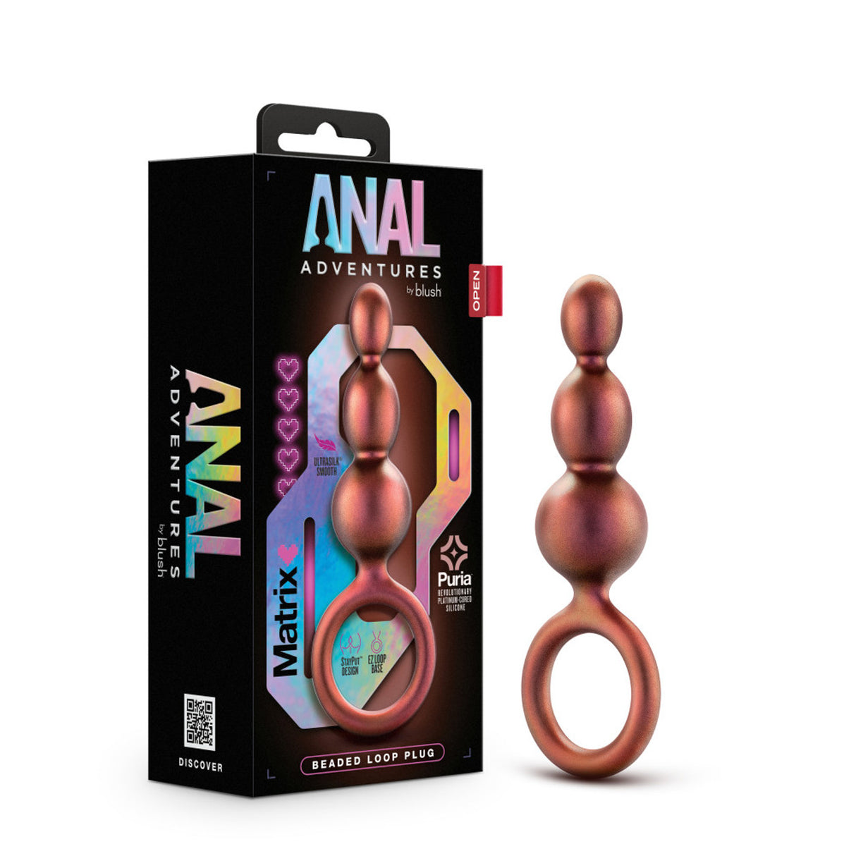 Anal Adventures Matrix Beaded Loop Plug - Copper