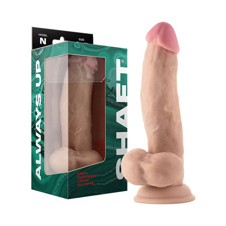 Shaft Model N Liquid Silicone Dildo With Balls 8.5 inch Oak