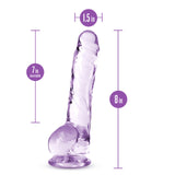 Naturally Yours - 8" Crystalline Dildo - Amethyst