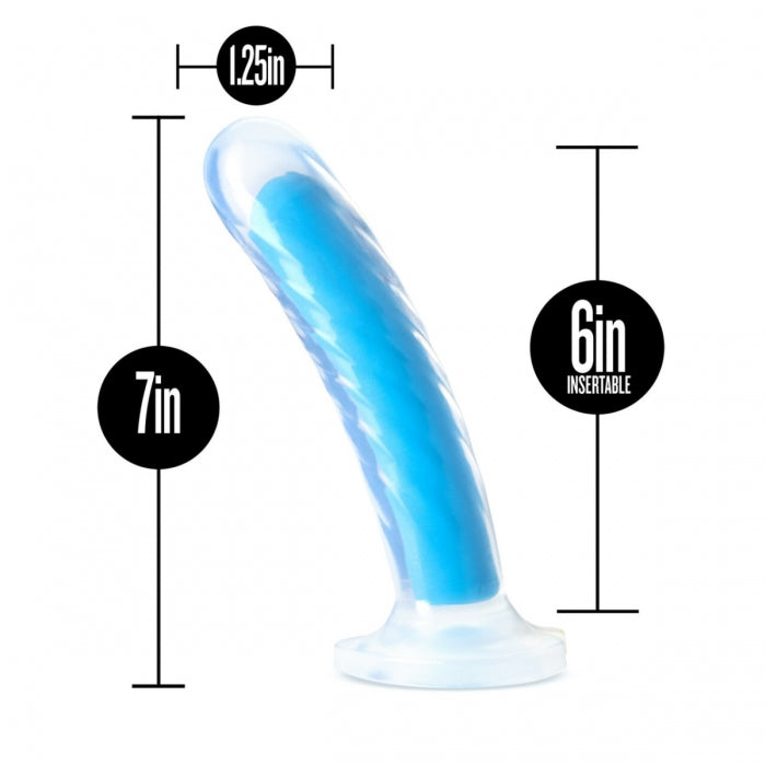 Neo Elite - Glow in the Dark Tao - 7-Inch Dual-Density Dildo - Neon Blue