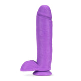 Neo Elite - 10 inch Silicone Dual Density Dildo with Balls - Purple