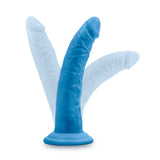 Neo Elite - 7.5 Inch Silicone Dual Density Dildo - Neon Blue