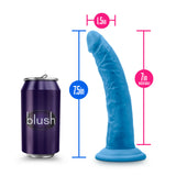 Neo Elite - 7.5 Inch Silicone Dual Density Dildo - Neon Blue