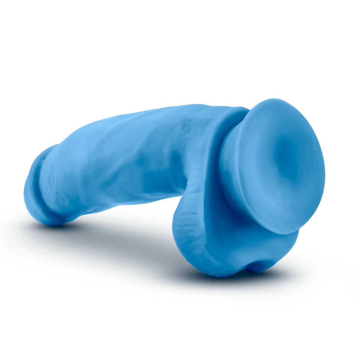 Neo Elite - 7 inch Silicone Dual Density Cock with Balls - Neon Blue