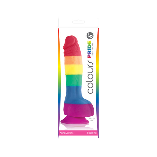 Colours Pride Edition 6 Inch Silicone Dildo in Rainbow