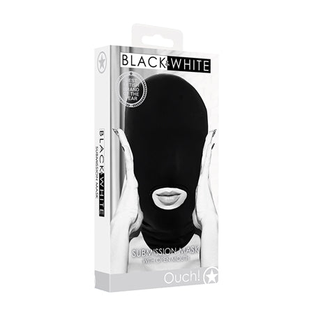 Ouch! Submission Mask With Open Mouth Black