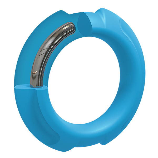 OptiMALE FlexiSteel Silicone Metal Core CockRing 2 sizes- Blue - Black