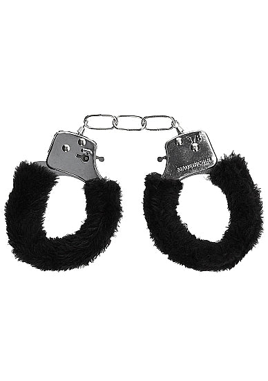 Ouch! Pleasure Handcuffs Furry - Black - Purple