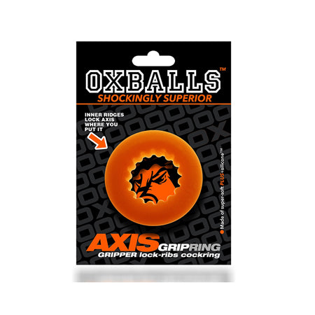 OxBalls Axis Rib-Grip Cockring - Orange Ice