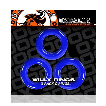 Oxballs Willy Rings 3-Pack Cockrings Hot Pink/Blue