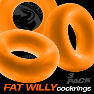 Oxballs Fat Willy 3-Pack Jumbo Cockrings Orange
