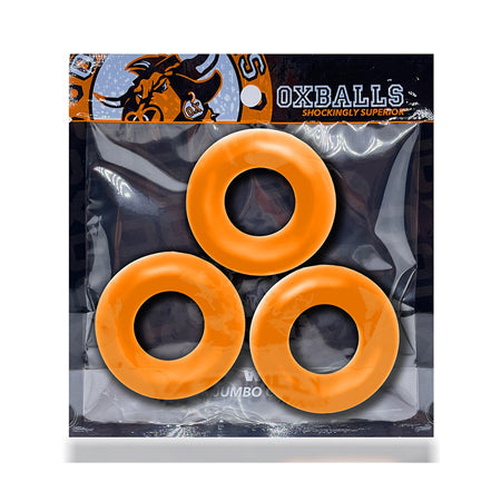 Oxballs Fat Willy 3-Pack Jumbo Cockrings Orange