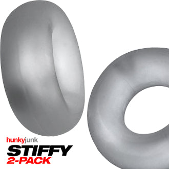 OxBalls HunkyJunk Stiffy 2-Pack Bulge Cockrings - Clear Ice