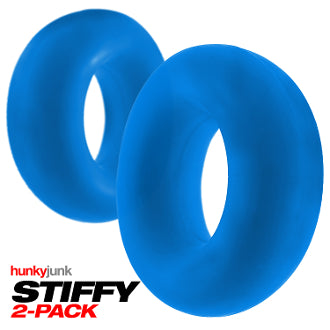OxBalls Stiffy 2-Pack Bulge Cockrings Silicone TPR Teal Ice
