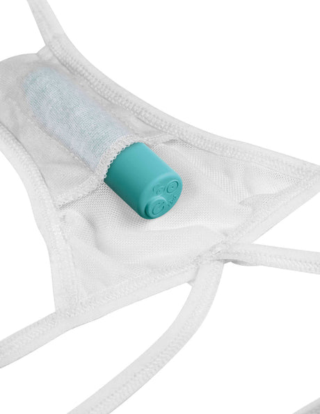 Hookup Panties Remote  Bowtie G-String White Fits Size S-