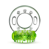 Play With Me Arouser Vibrating C-Ring - Green - Pink