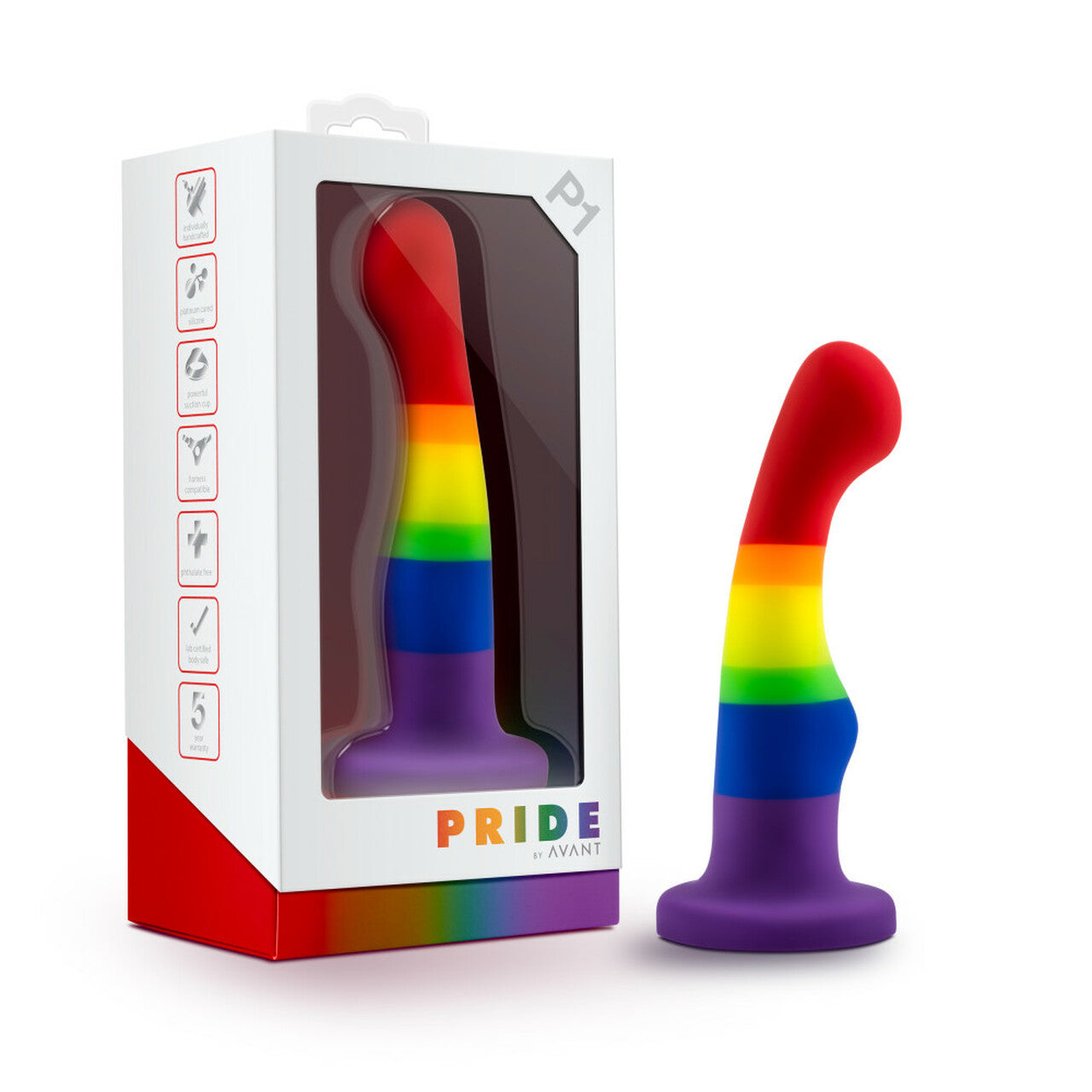 Avant Pride P1 - Freedom Rainbow G Spot/Prostate Dildo
