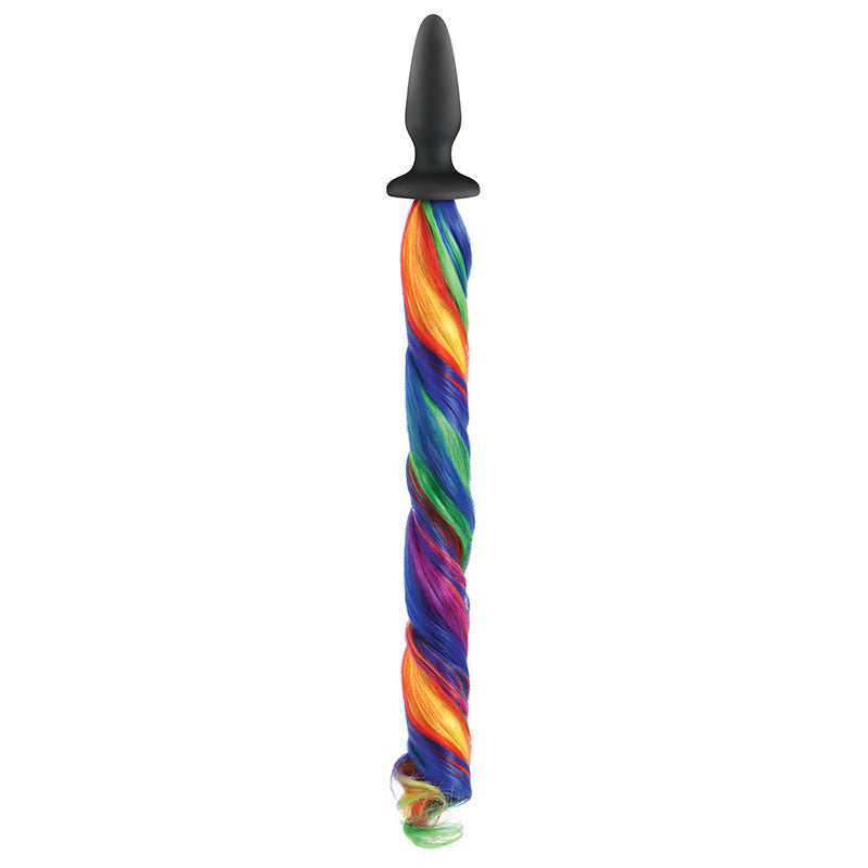Tapered Anal Plug Rainbow Unicorn Tails