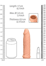 Real Rock Penis Extender  7 inch - Vanilla - Tan