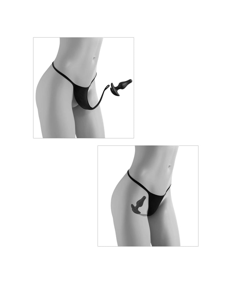 Hookup Panties Remote Triple Teaser Black Fits Size S-L