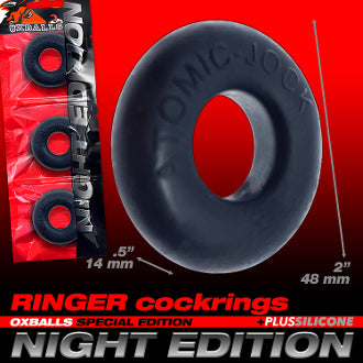 OxBalls Ringer 3-Pack Bulge Cockrings Silicone Night Edition