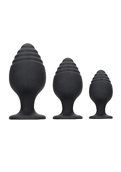 Ouch Rippled Silicone Butt Plug Set