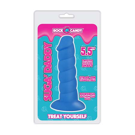 RockCandy Suga-Daddy 5.5in Silicone Dong - Blue - Pink