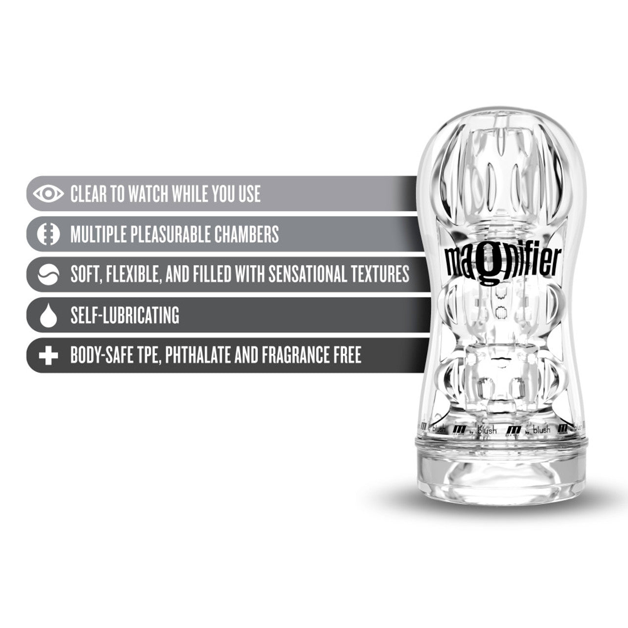 Blush M for Men Soft & Wet Magnifier Male Masturbator Stroker Clear main image 0