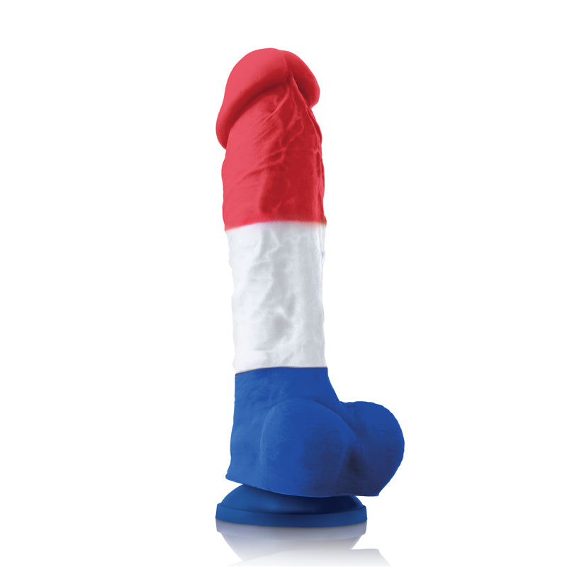 Colours Pleasures TriColor 8" Silicone Dildo