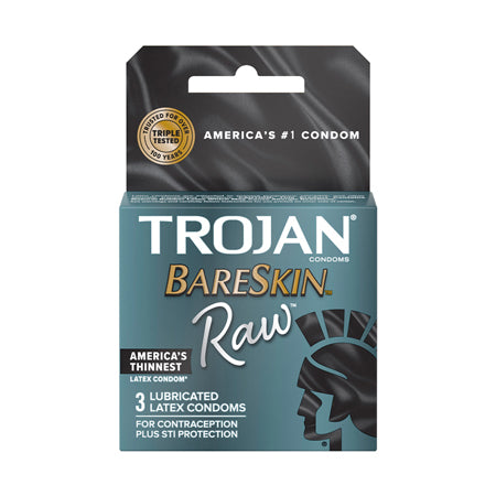 Trojan BareSkin Raw Latex Condoms  3 pack