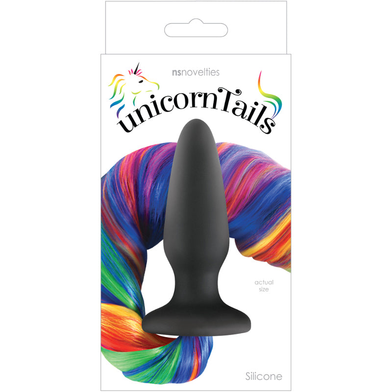 Tapered Anal Plug Rainbow Unicorn Tails