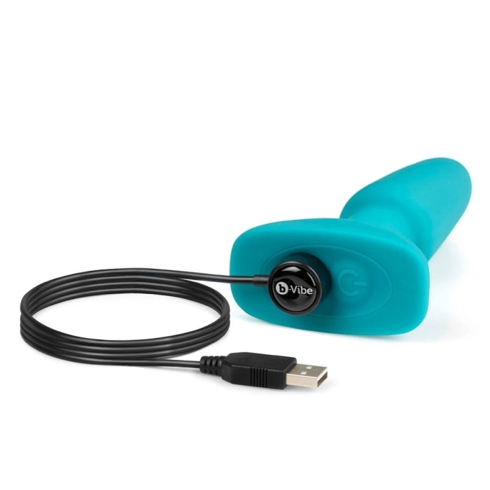 b-Vibe Silicone Vibrating Remote Controlled Waterproof Anal Butt Plug - Teal