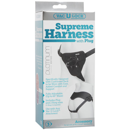 Vac-U-Lock Platinum - Supreme Harness - With Plug Black