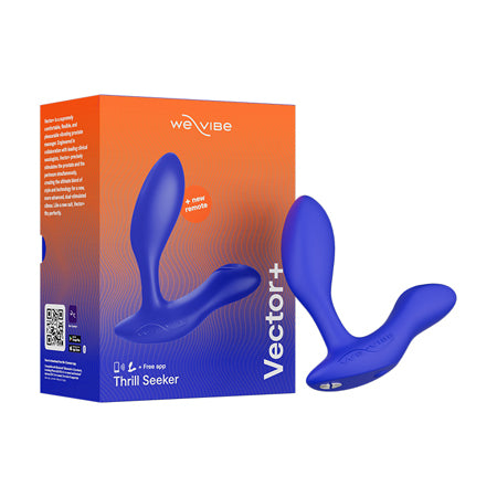 We-Vibe Vector + Vibrating Prostate Stimulator - Black - Blue