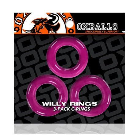 Oxballs Willy Rings 3-Pack Cockrings Hot Pink/Blue